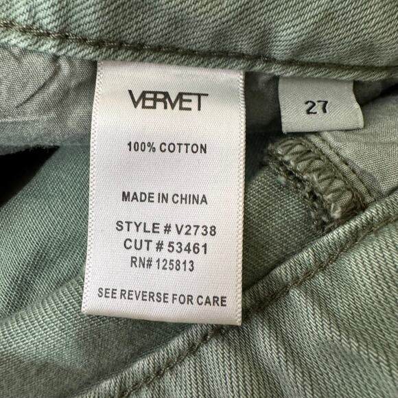 Vervet Super High Rise 90s Vintage Crop Flare Jeans Green Size 27 - Picture 8 of 8